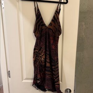 Princess Polly Tiger Print Dress in Brown and Black